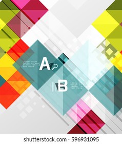 Square elements with infographics and options. Vector template background for print workflow layout, diagram, number options or web design banner