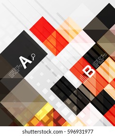 Square elements with infographics and options. Vector template background for print workflow layout, diagram, number options or web design banner