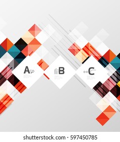 Square elements with infographics and options. Vector template background for print workflow layout, diagram, number options or web design banner