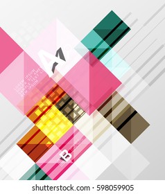 Square elements with infographics and options. Vector template background for print workflow layout, diagram, number options or web design banner