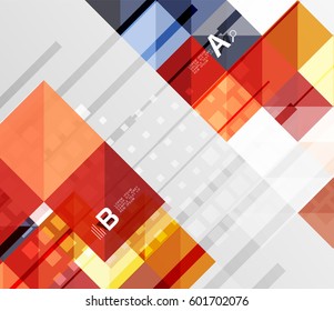 Square elements with infographics and options. Vector template background for print workflow layout, diagram, number options or web design banner