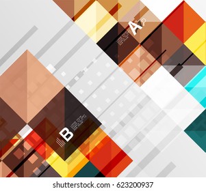Square elements with infographics and options. Vector template background for print workflow layout, diagram, number options or web design banner