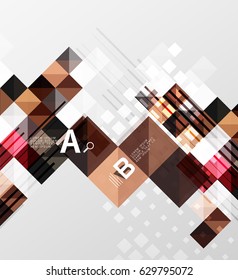 Square elements with infographics and options. Vector template background for print workflow layout, diagram, number options or web design banner