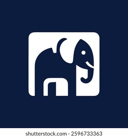 Square elephant logo for sale.