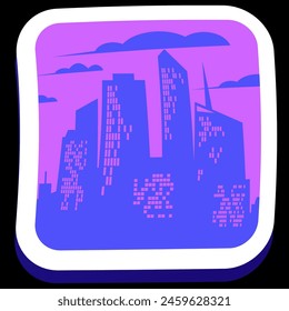 square emblem city logo vector illustration