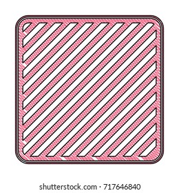 square emblem in colored crayon silhouette and striped vector illustration