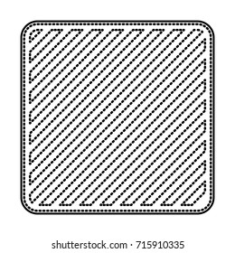square emblem in monochrome dotted contour and striped vector illustration