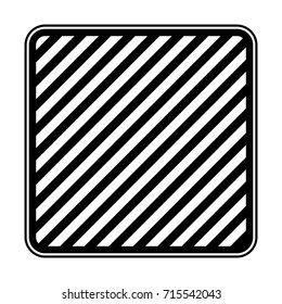 square emblem in monochrome and striped vector illustration