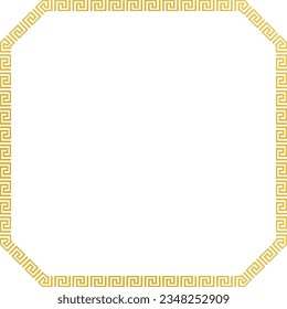 Marco Esmeralda cuadrado Patrón de clave griega patrón de crujido griego bordes ornamentales sin soldadura patrón de serpenteo de lujo marco dorado marco de imagen marco dorado bordes ornamentales decoración 