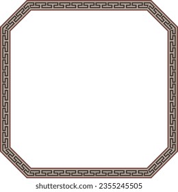 Square Emerald Shape geometric shape old Greek key pattern Greek meander pattern antique retro vintage meander old-fashioned design picture frame art and craft borders element decorate isolated 