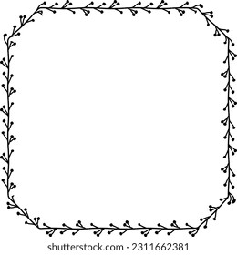 Square Emerald Shape wreath frame vector Leaves border floral photo frame Botanical Branches decoration wedding anniversary birthday new year newborn Christmas valentine winner award congratulations
