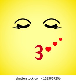 Square emojis. flat cartoon style. Face funny background. Vector illustration