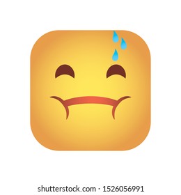 square emoticon face character icon vector illustration design