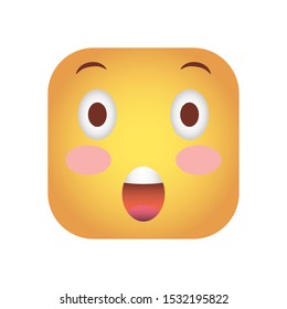 square emoticon face character icon vector illustration design