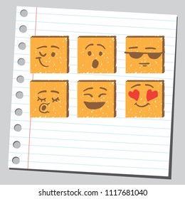 Square emoticons face expressions ( set one )