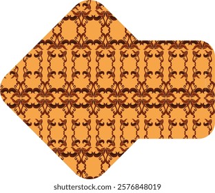 Square Envelope with a Brown Theme and Elegant Patterns