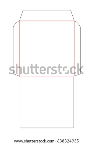 Square Envelope Die Cut Template Card Stok Vektör ...