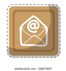 square with envelope icon over white background. colorful design. vector illustration
