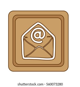 square with envelope icon over white background. colorful design. vector illustration