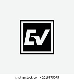 Square ev letter logo vector