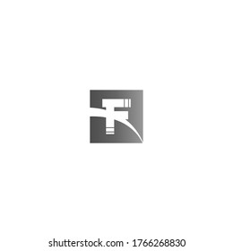 Square F logo letter design concept in black gradient color