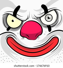 Square Faced Evil Clown - Vector illustration