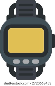 Un reloj inteligente de cara cuadrada con correas y una pantalla brillante que representa la tecnología portátil moderna.