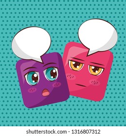 square faces anime emoji