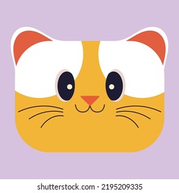 Square Faces Cat Emoticon Kawaii Cute