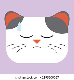 Square Faces Cat Emoticon Kawaii Cute