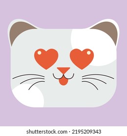 Square Faces Cat Emoticon Kawaii Cute