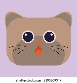 Square Faces Cat Emoticon Kawaii Cute