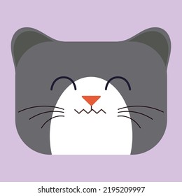 Square Faces Cat Emoticon Kawaii Cute