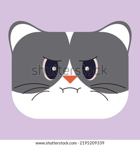 Square Faces Cat Emoticon Kawaii Cute