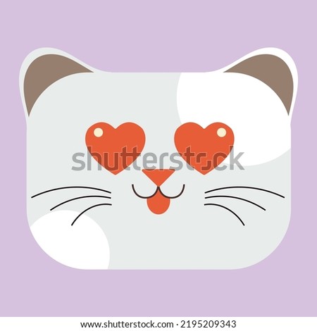 Square Faces Cat Emoticon Kawaii Cute