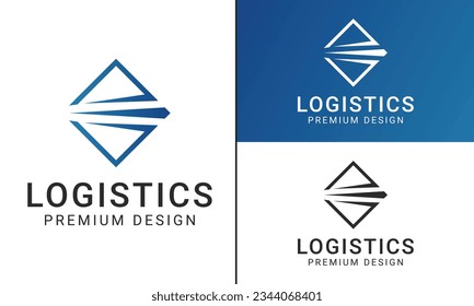 Cuadrado con símbolo rápido de logística de entrega rápida Logotipo de entrega rápida