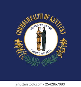 Square federal state flag of KENTUCKY