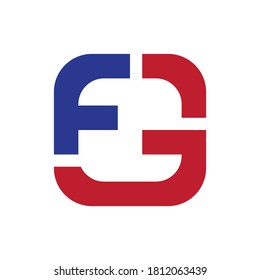 Square with FG letter logo design vector