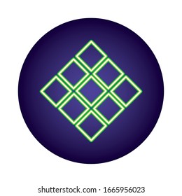ilustración vectorial de icono de neón claro de figura cuadrada