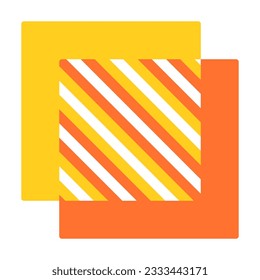 Square figures yellow and orange brochure element design. Vector illustration with empty copy space for text. Editable shapes for poster decoration. Creative and customizable frame