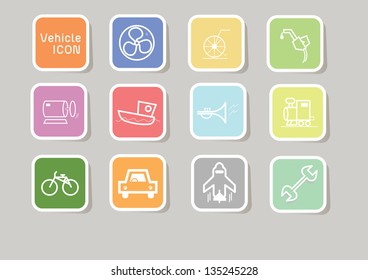 Square file labels icon set