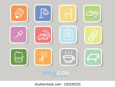 Square file labels icon set