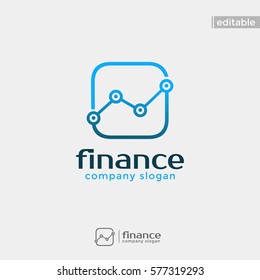 square finance logo. modern eye catching logo with blue color