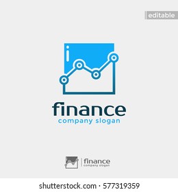 square finance logo. modern eye catching logo with blue color