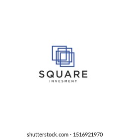 Square financial logo design, simple and minimalist concept