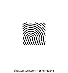 square finger print fingerprint lock secure security logo vector icon illustration	