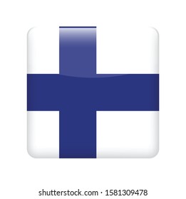 square  Finland flag. Simple vector Finland flag