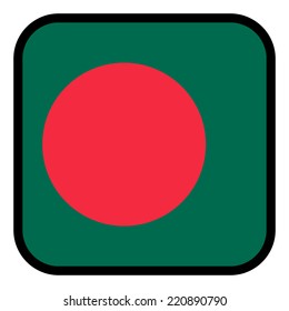 Square flag button series - Bangladesh