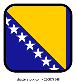 Square flag button series - Bosnia & Herzegovina
