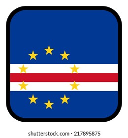 Square flag button series - Cape Verde